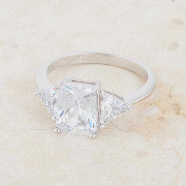 Classic Clear Sterling Silver Engagement Ring - Charming Charlie