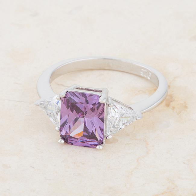 Classic Amethyst Sterling Silver Engagement Ring - Charming Charlie