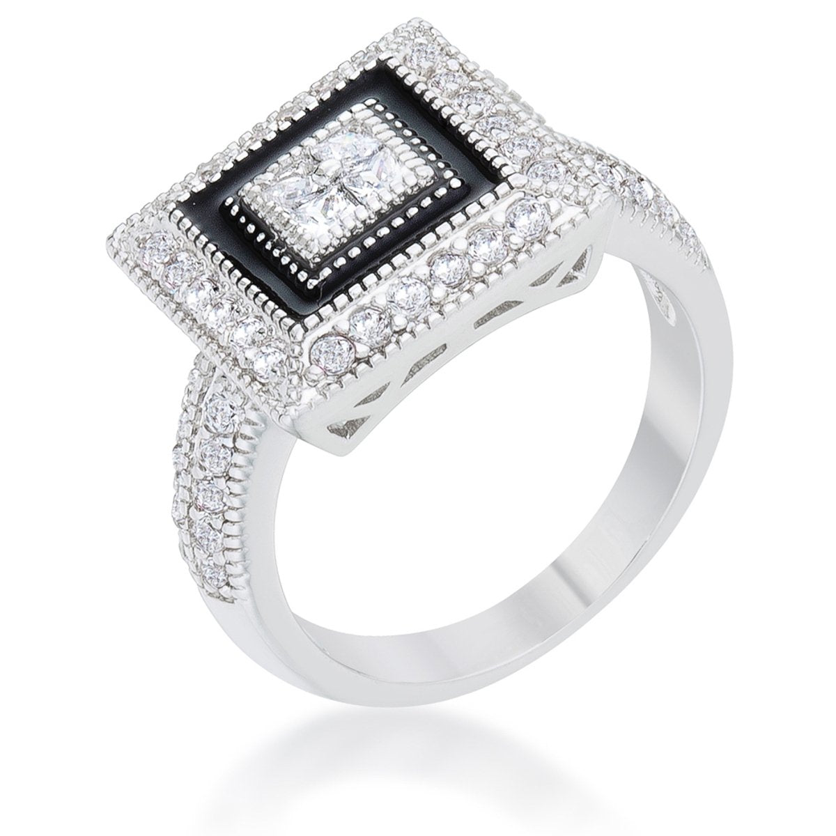 Shira 0.7ct CZ Rhodium Antique Ring - Charming Charlie