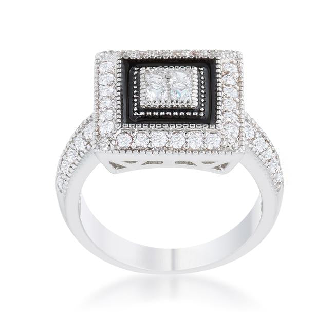 Shira 0.7ct CZ Rhodium Antique Ring - Charming Charlie