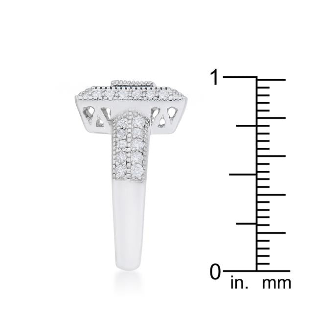 Shira 0.7ct CZ Rhodium Antique Ring - Charming Charlie