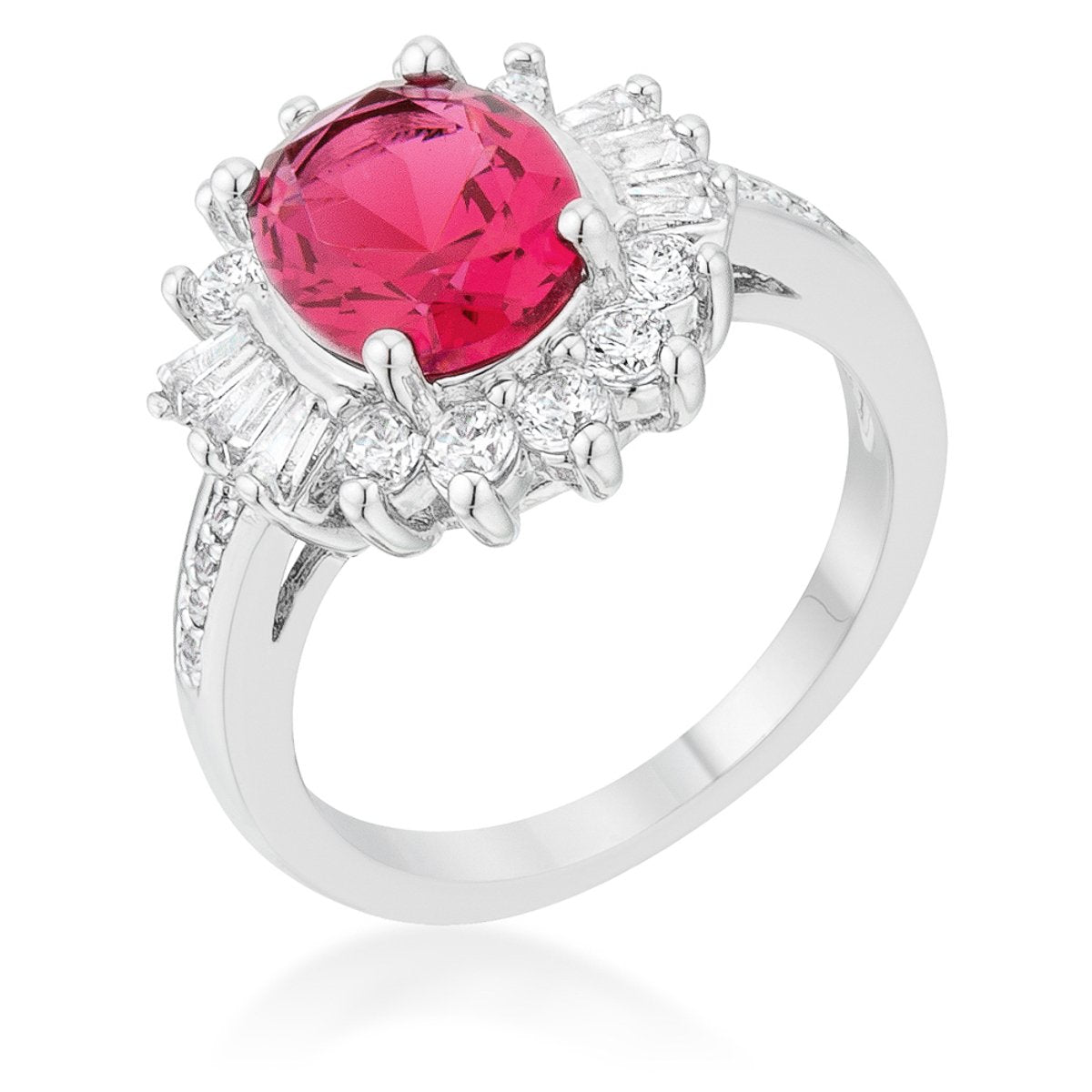 Chrisalee 3ct Aqua CZ Rhodium Classic Ring - Charming Charlie