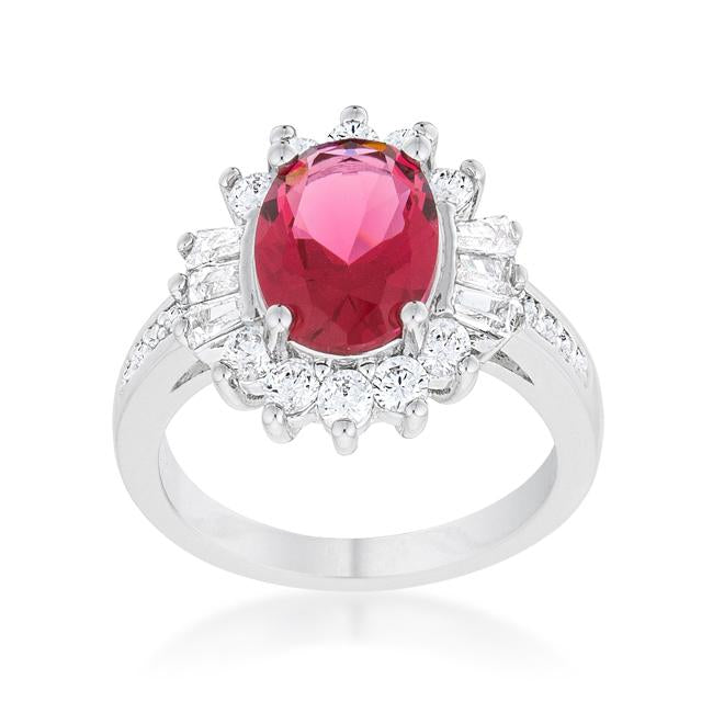 Chrisalee 3ct Aqua CZ Rhodium Classic Ring - Charming Charlie