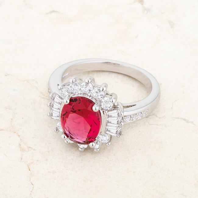 Chrisalee 3ct Aqua CZ Rhodium Classic Ring - Charming Charlie