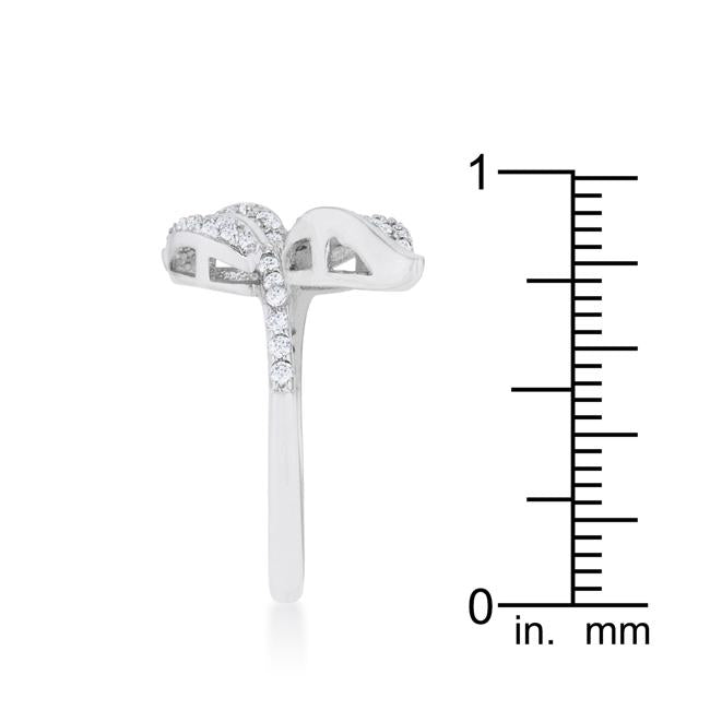 Liana 0.1ct CZ Rhodium Leaf Wrap Ring - Charming Charlie