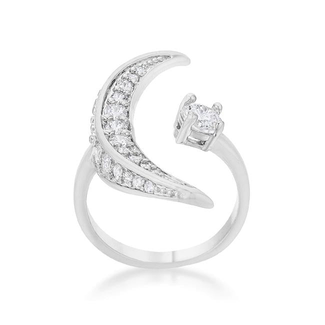 Luna .75ct CZ White Gold Rhodium Delicate Ring - Charming Charlie