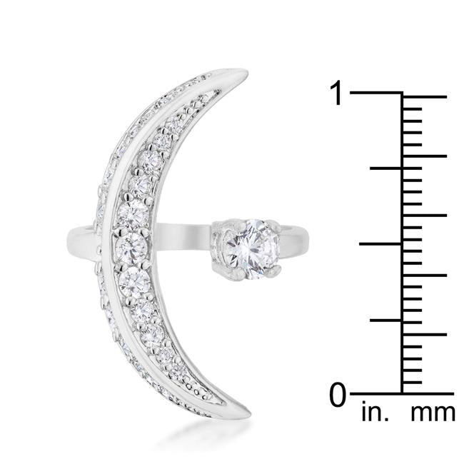 Luna .75ct CZ White Gold Rhodium Delicate Ring - Charming Charlie