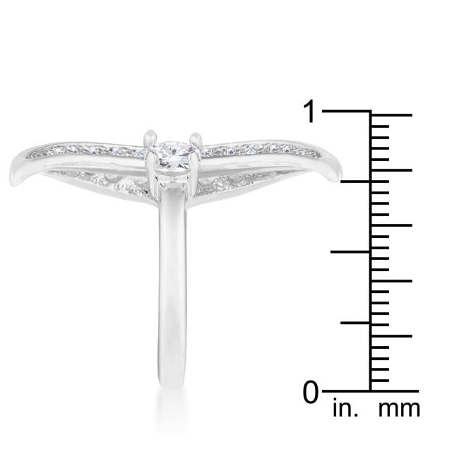 Luna .75ct CZ White Gold Rhodium Delicate Ring - Charming Charlie