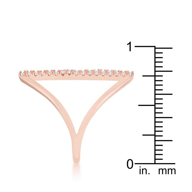 Jena 0.2ct CZ Rose Gold Delicate Parallel Ring - Charming Charlie