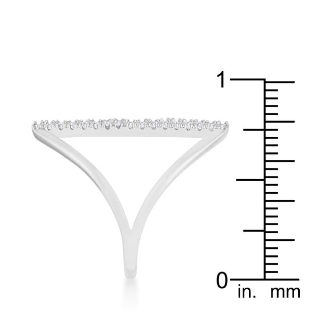Jena 0.2ct CZ Rhodium Delicate Parallel Ring - Charming Charlie