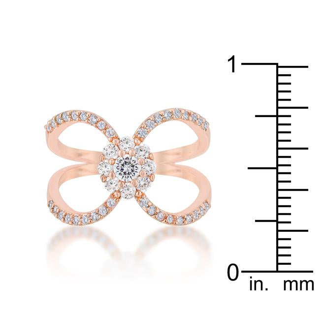 Joyce 0.4ct CZ Rose Gold Delicate Floral Wrap Ring - Charming Charlie