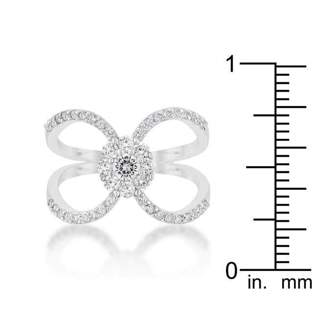 Joyce 0.4ct CZ Rhodium Delicate Floral Wrap Ring - Charming Charlie