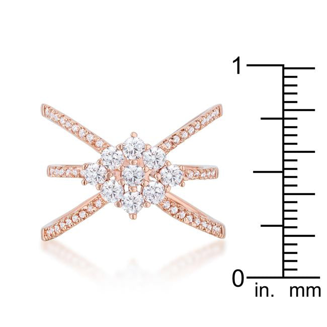 Mindy 0.8ct CZ Rose Gold Delicate Triple Wrap Ring - Charming Charlie