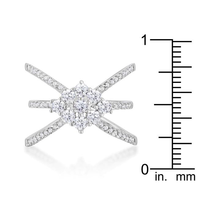 Rhodium Plated Mindy 0.8ct CZ Delicate Triple Wrap Ring - Charming Charlie