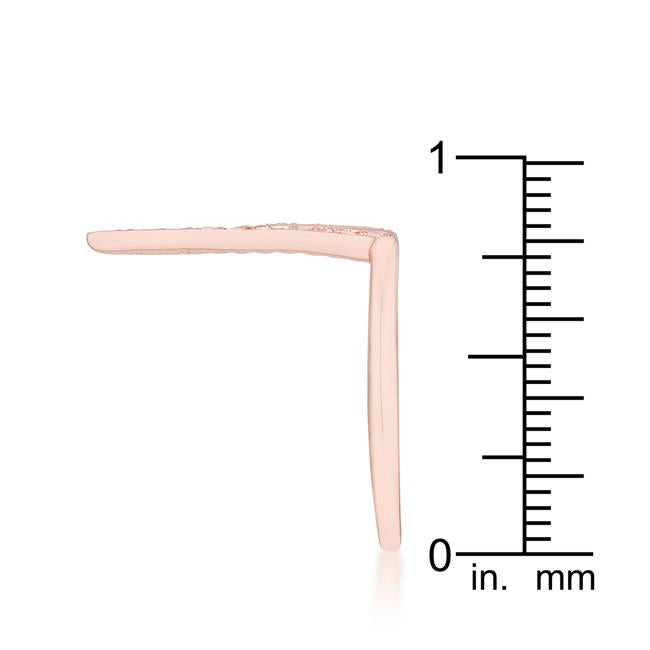 Michelle 0.2ct CZ Rose Gold Delicate V-Shape Ring - Charming Charlie