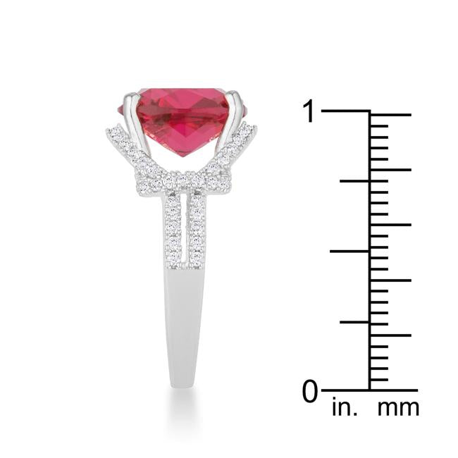 Charlene 6.2ct Ruby CZ Rhodium Classic Statement Ring - Charming Charlie