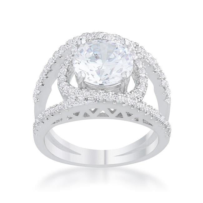 Marcie 3ct CZ Rhodium Contemporary Ring - Charming Charlie