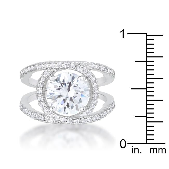 Marcie 3ct CZ Rhodium Contemporary Ring - Charming Charlie