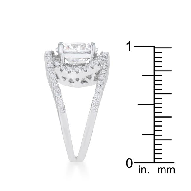 Marcie 3ct CZ Rhodium Contemporary Ring - Charming Charlie