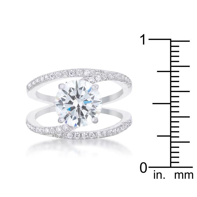Girana 3ct Clear CZ Rhodium Contemporary Ring - Charming Charlie