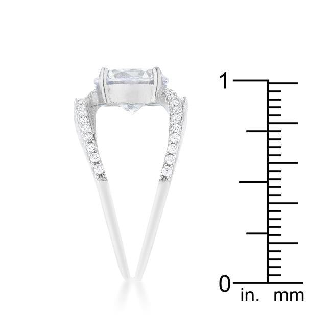 Girana 3ct Clear CZ Rhodium Contemporary Ring - Charming Charlie