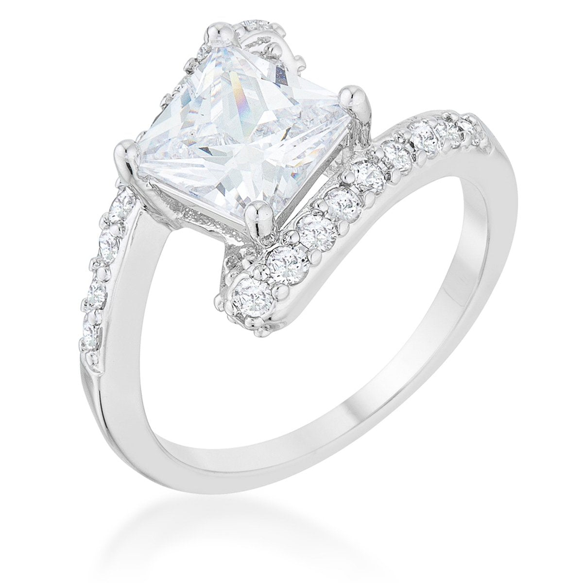 Caroline 2.3ct CZ Rhodium Statement Ring - Charming Charlie