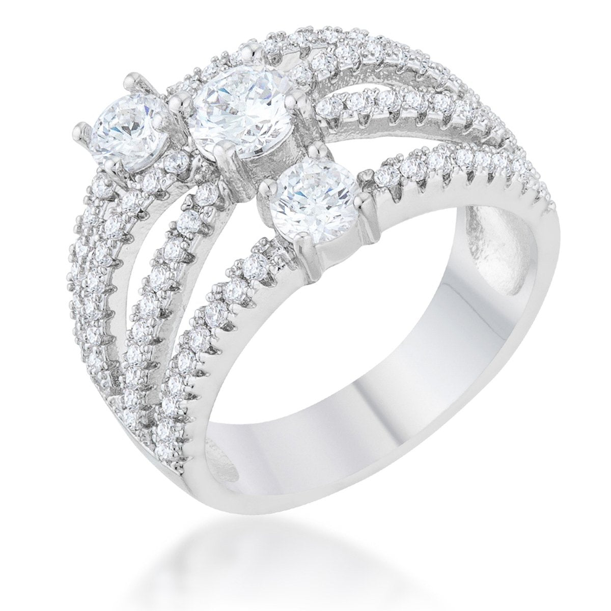 Beatrice 1.8ct CZ Rhodium Statement Ring - Charming Charlie