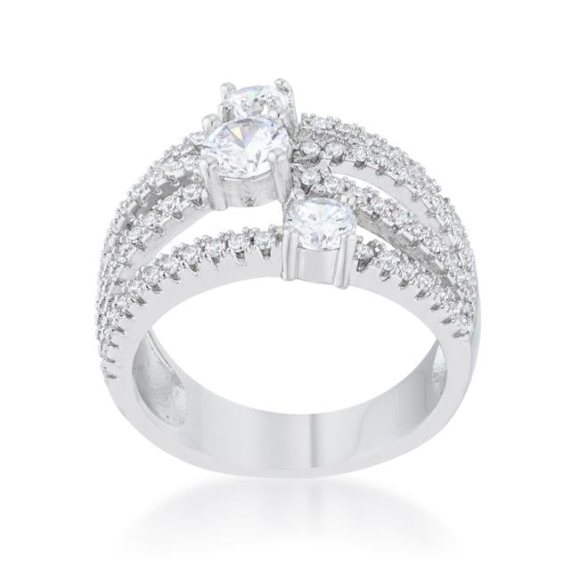 Beatrice 1.8ct CZ Rhodium Statement Ring - Charming Charlie