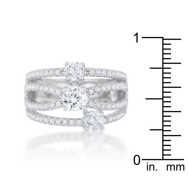 Beatrice 1.8ct CZ Rhodium Statement Ring - Charming Charlie