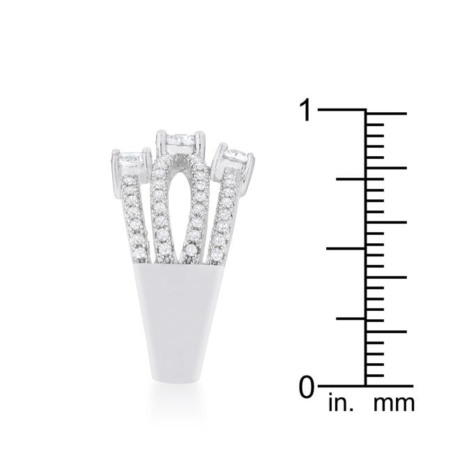 Beatrice 1.8ct CZ Rhodium Statement Ring - Charming Charlie