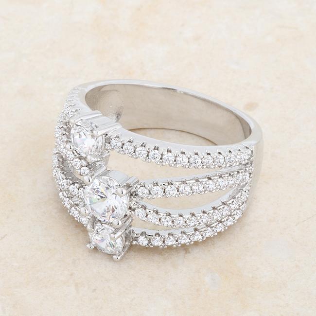Beatrice 1.8ct CZ Rhodium Statement Ring - Charming Charlie