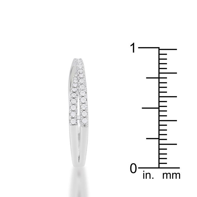 Mara 0.4ct CZ Rhodium Intertwined Simple Ring - Charming Charlie
