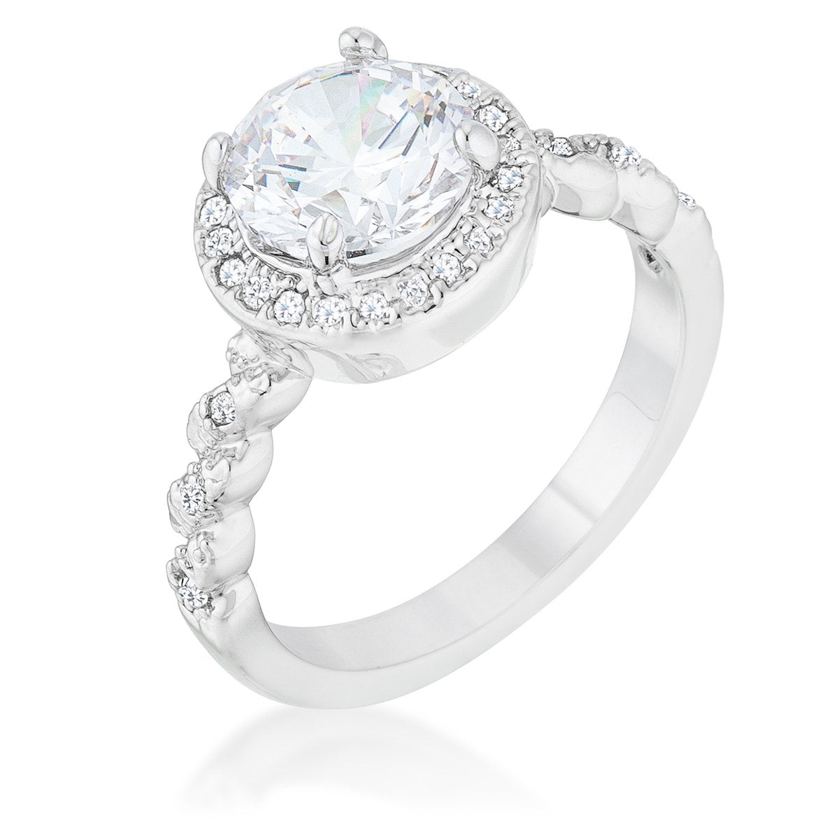 Jordana 2.2ct Clear CZ Rhodium Classic Ring - Charming Charlie