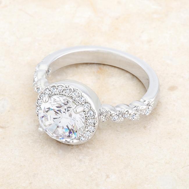 Jordana 2.2ct Clear CZ Rhodium Classic Ring - Charming Charlie