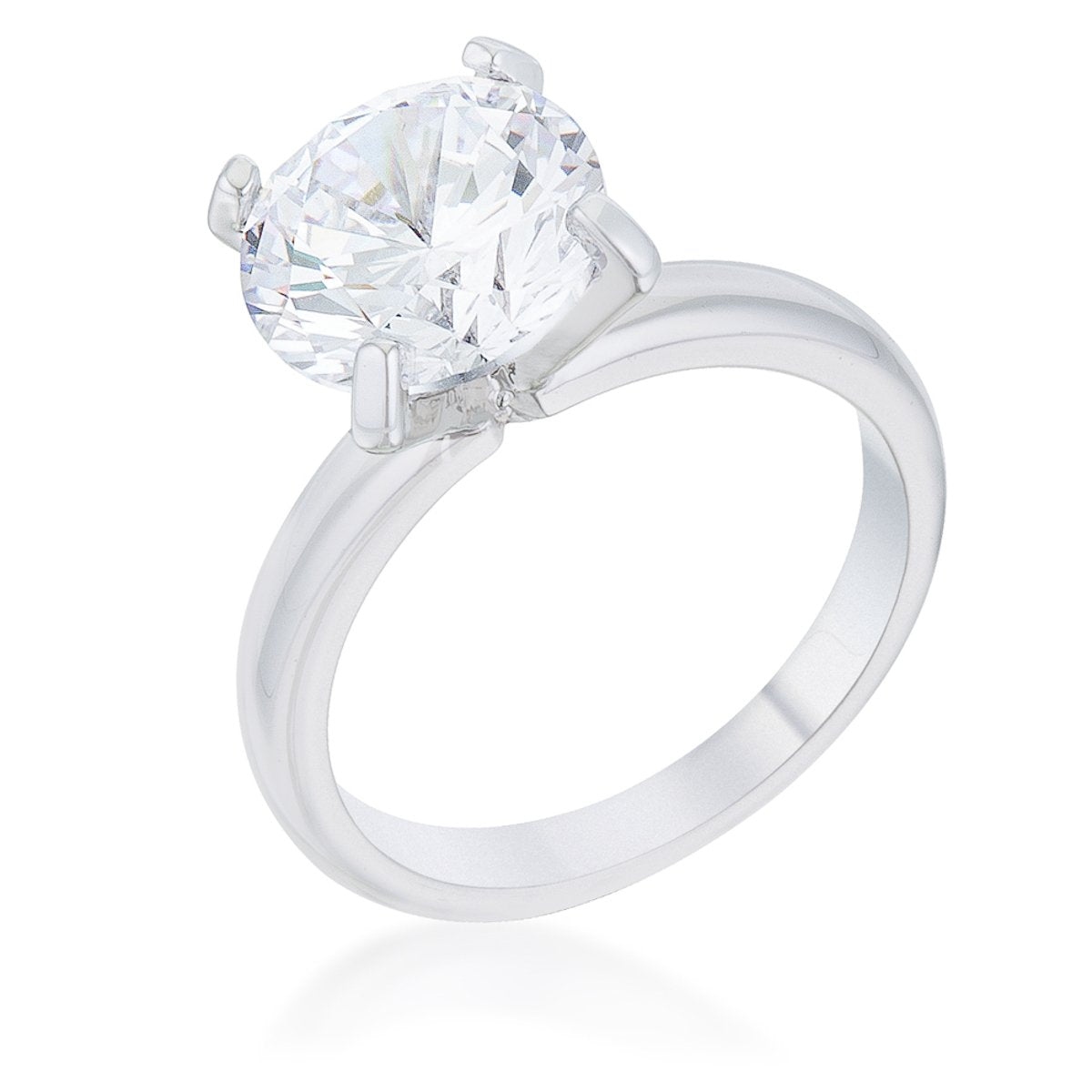 Hanna 4.4ct CZ Rhodium Classic Solitaire Ring - Charming Charlie