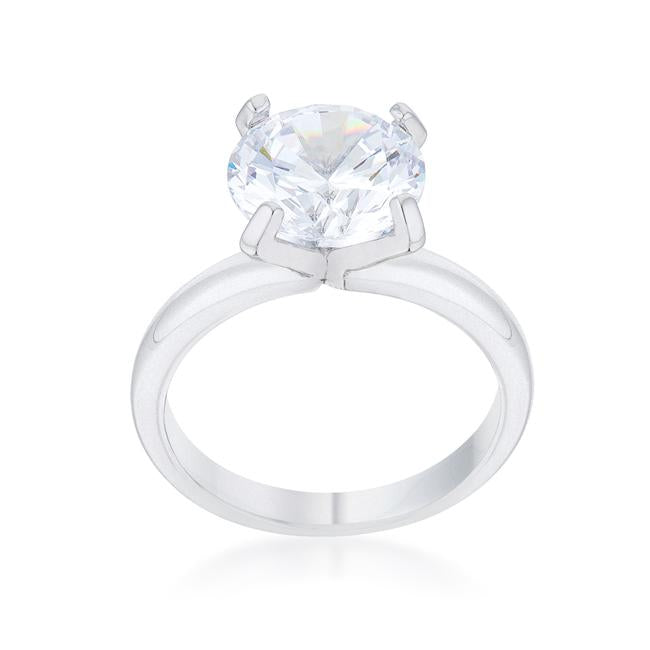 Hanna 4.4ct CZ Rhodium Classic Solitaire Ring - Charming Charlie