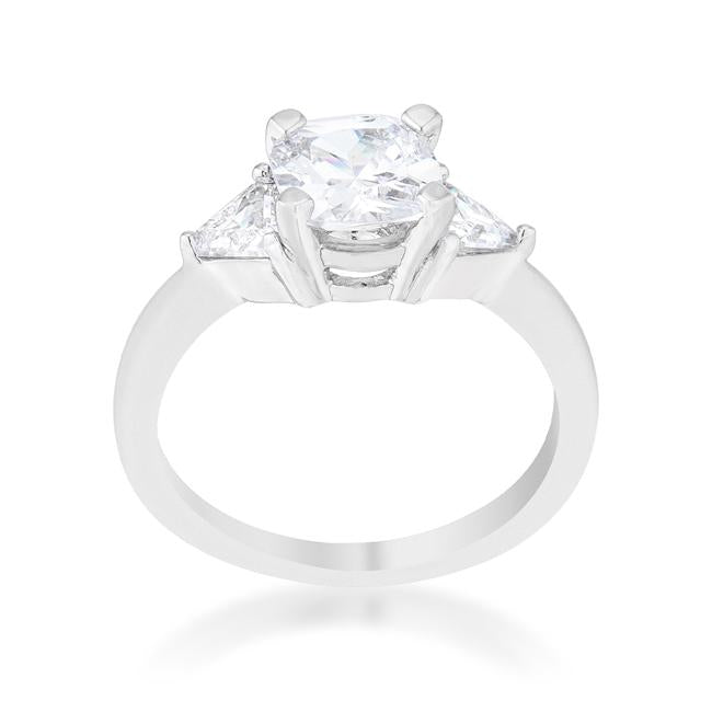 Shonda 1.8ct Clear CZ Rhodium Cushion Classic Statement Ring - Charming Charlie