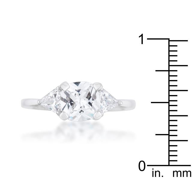 Shonda 1.8ct Clear CZ Rhodium Cushion Classic Statement Ring - Charming Charlie