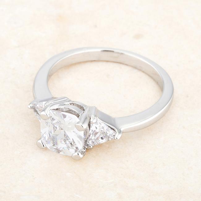 Shonda 1.8ct Clear CZ Rhodium Cushion Classic Statement Ring - Charming Charlie