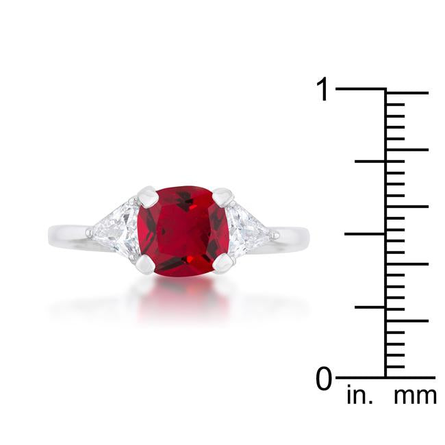 Shonda 1.8ct Garnet CZ Rhodium Cushion Classic Statement Ring - Charming Charlie