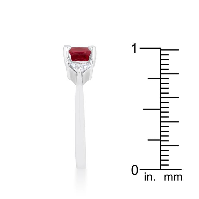 Shonda 1.8ct Garnet CZ Rhodium Cushion Classic Statement Ring - Charming Charlie