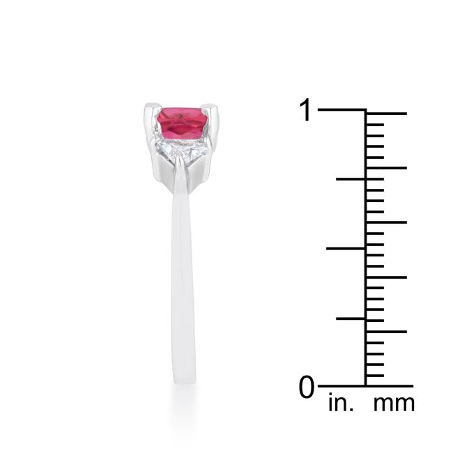 Shonda 1.8ct Fuchsia CZ Rhodium Cushion Classic Statement Ring - Charming Charlie