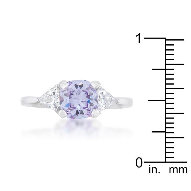 Shonda 1.8ct Lavender CZ Rhodium Cushion Classic Statement Ring - Charming Charlie