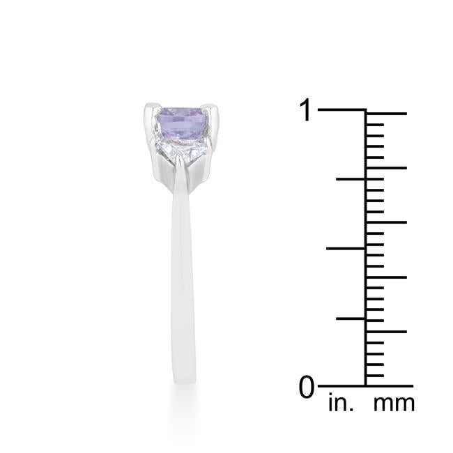 Shonda 1.8ct Lavender CZ Rhodium Cushion Classic Statement Ring - Charming Charlie