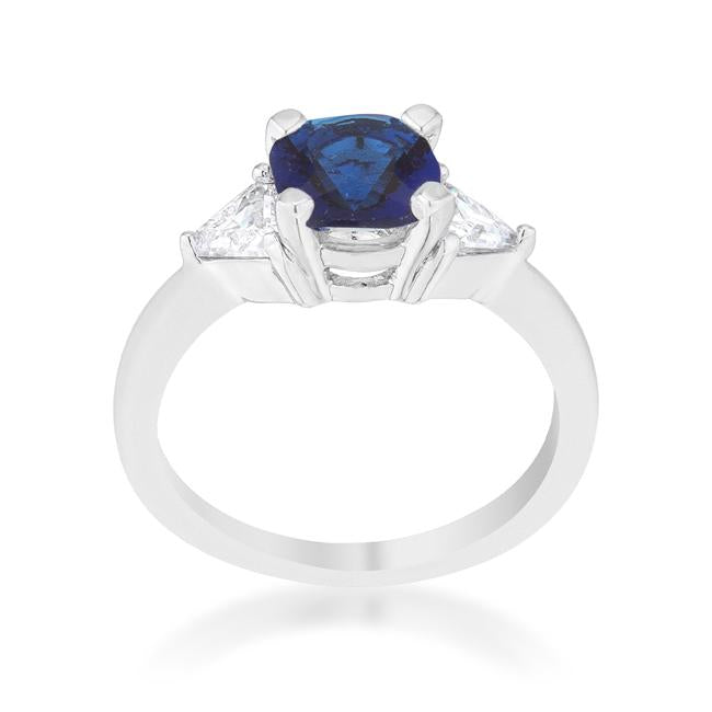 Shonda 1.8ct Sapphire CZ Rhodium Cushion Classic Statement Ring - Charming Charlie