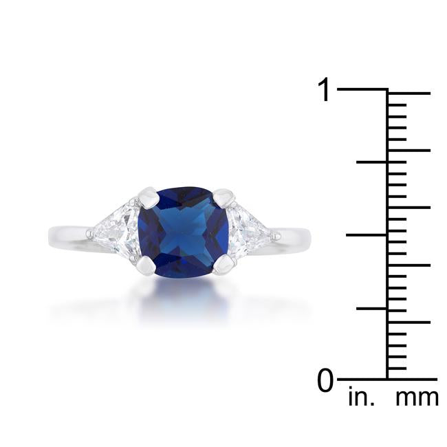 Shonda 1.8ct Sapphire CZ Rhodium Cushion Classic Statement Ring - Charming Charlie