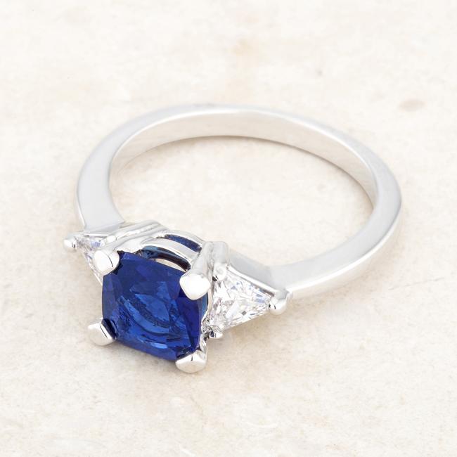 Shonda 1.8ct Sapphire CZ Rhodium Cushion Classic Statement Ring - Charming Charlie