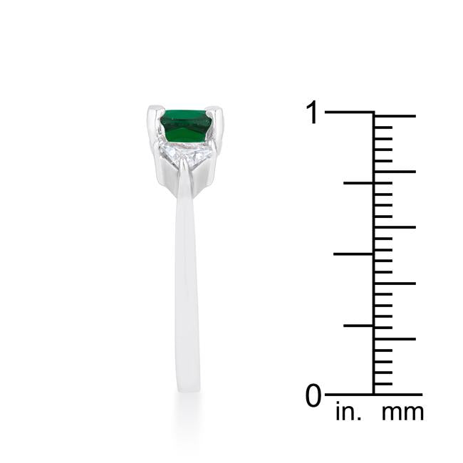 Shonda 1.8ct Emerald CZ Rhodium Cushion Classic Statement Ring - Charming Charlie