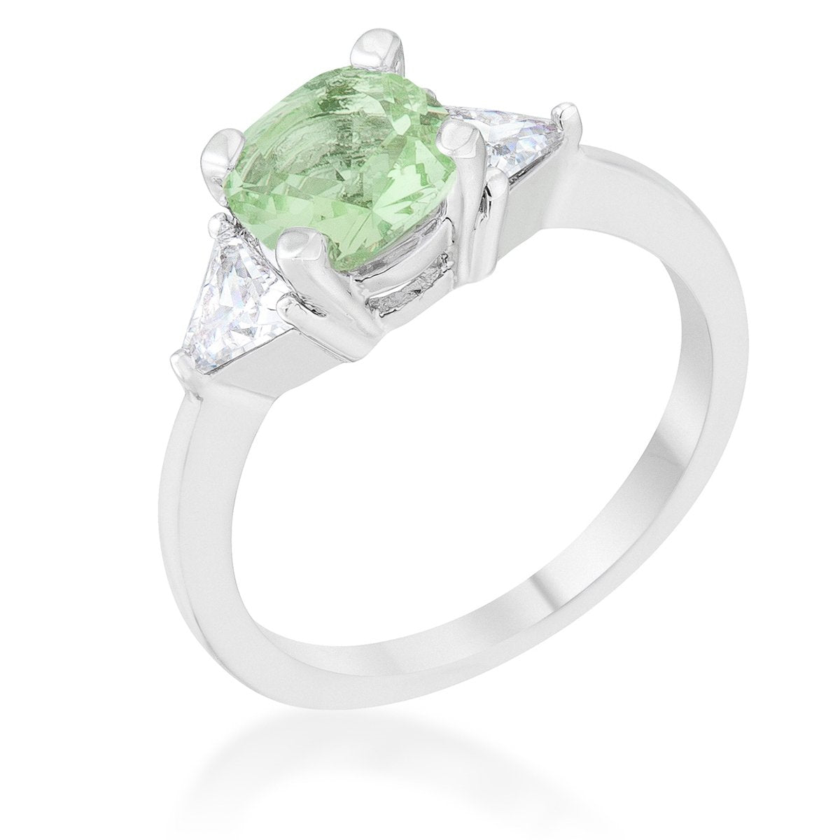 Shonda 1.8ct Peridot CZ Rhodium Cushion Classic Statement Ring - Charming Charlie