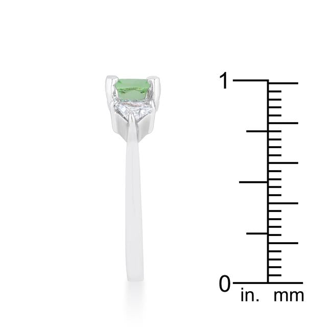 Shonda 1.8ct Peridot CZ Rhodium Cushion Classic Statement Ring - Charming Charlie